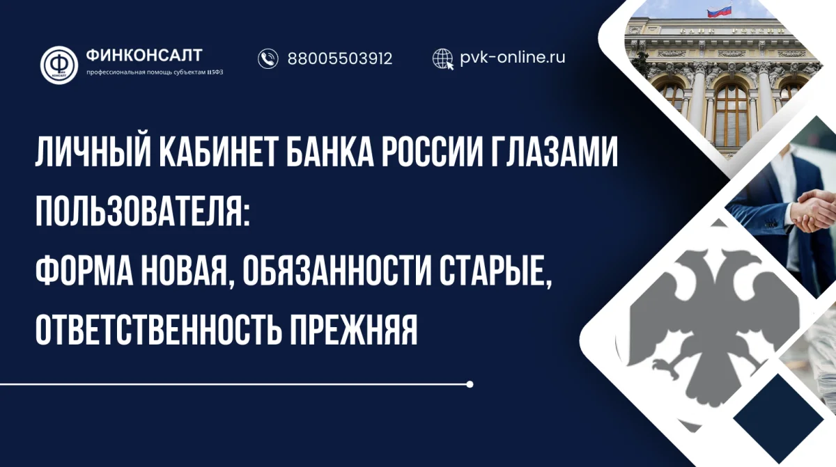 Фото Личный кабинет Банка России глазами пользователя: форма новая, обязанности старые, ответственность прежняя