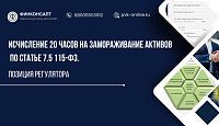 Исчисление 20 часов на замораживание активов по статье 7.5 115-ФЗ. Позиция регулятора