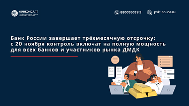Фото Банк России завершает трёхмесячную отсрочку: с 20 ноября контроль включат на полную мощность для всех банков и участников рынка ДМДК